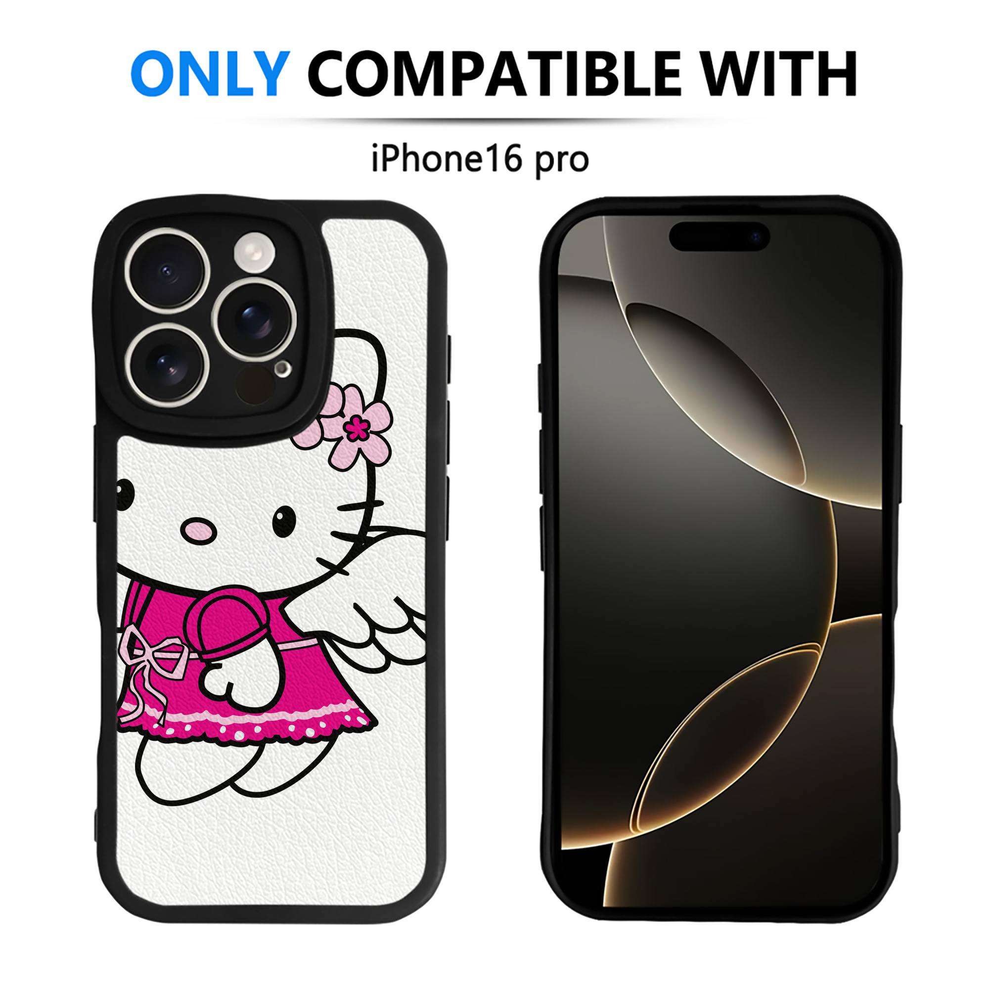 （画像用） Hello Kitty ハローキティ 【iPhone 16シリーズ対応】シリコンスマホケース（レザー調） 材質：シリコン